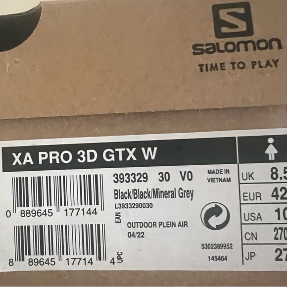 Womens XA Pro 3 D GTX, trail shoe, size 10, excellent condition, hardly worn! - Picture 6 of 6